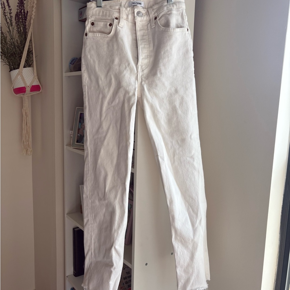 Re/Done Cream High-Rise Jeans